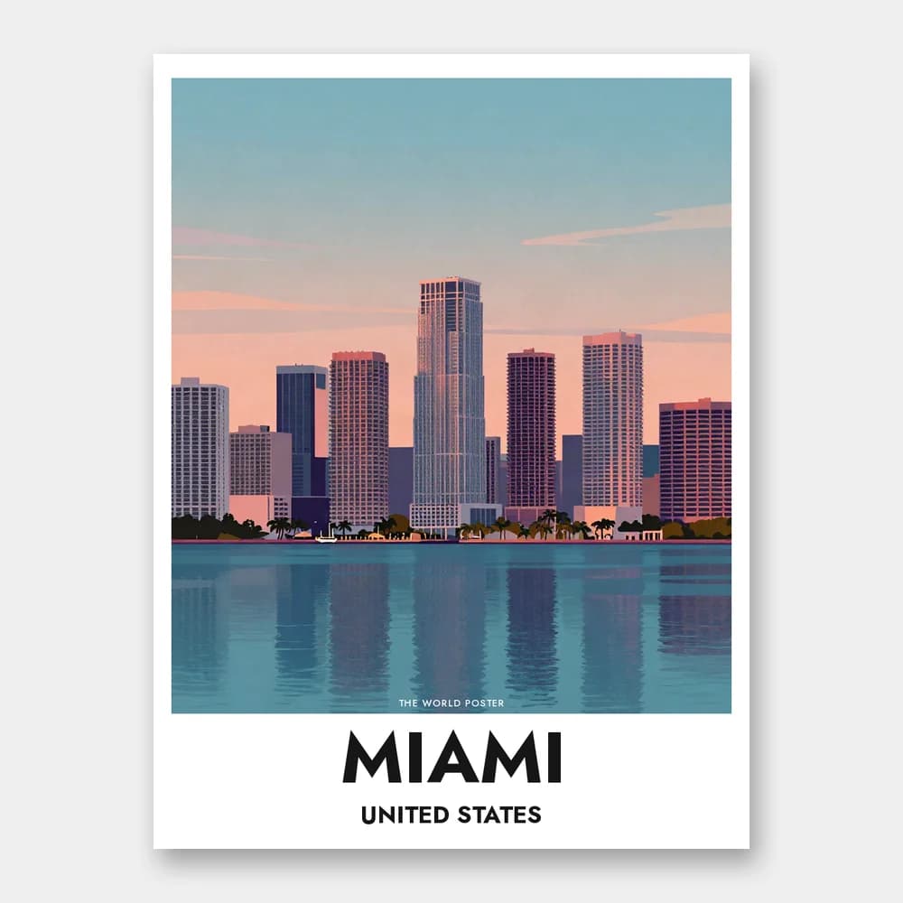 Poster MIAMI – Lo skyline al crepuscolo - Image 1 of 6