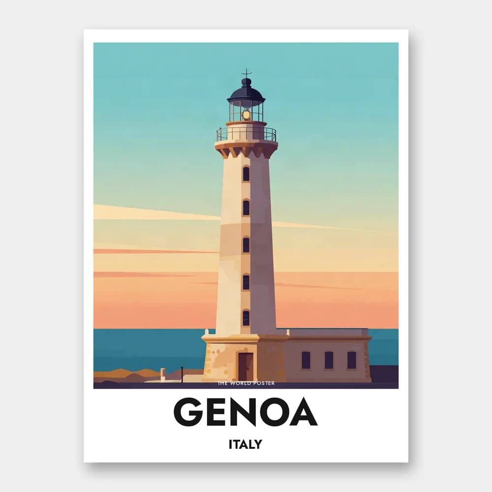 Poster GENUA – Die Lanterna bei Sonnenuntergang - Image 1 of 6