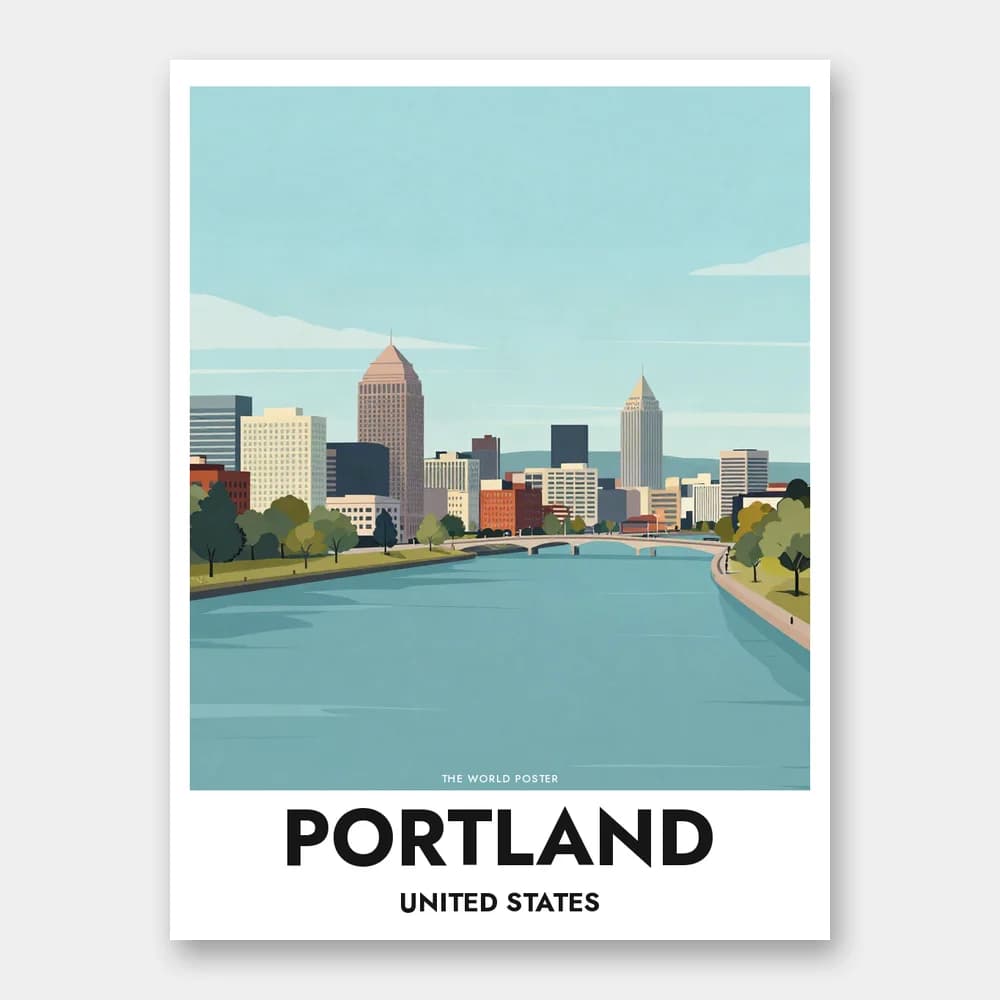 Poster PORTLAND – Willamette River - Image 1 of 6