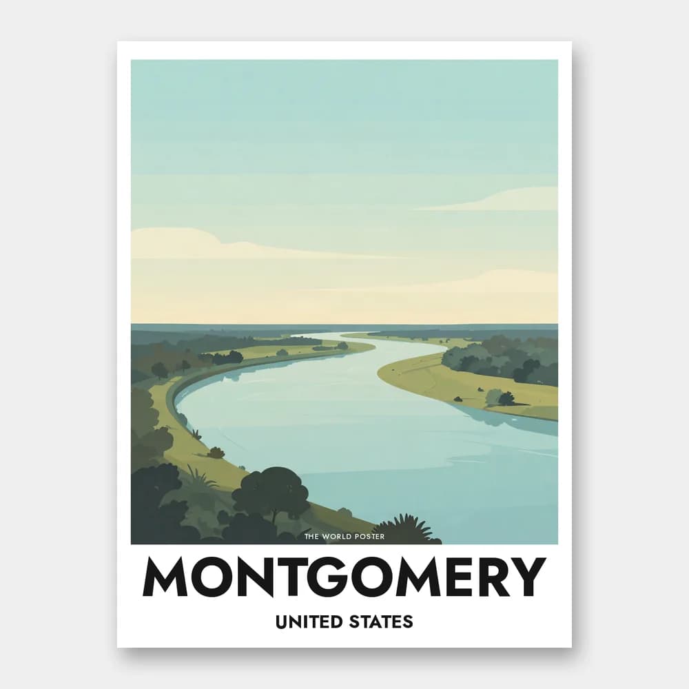 Poster MONTGOMERY – Der Alabama River am Morgen - Image 1 of 6