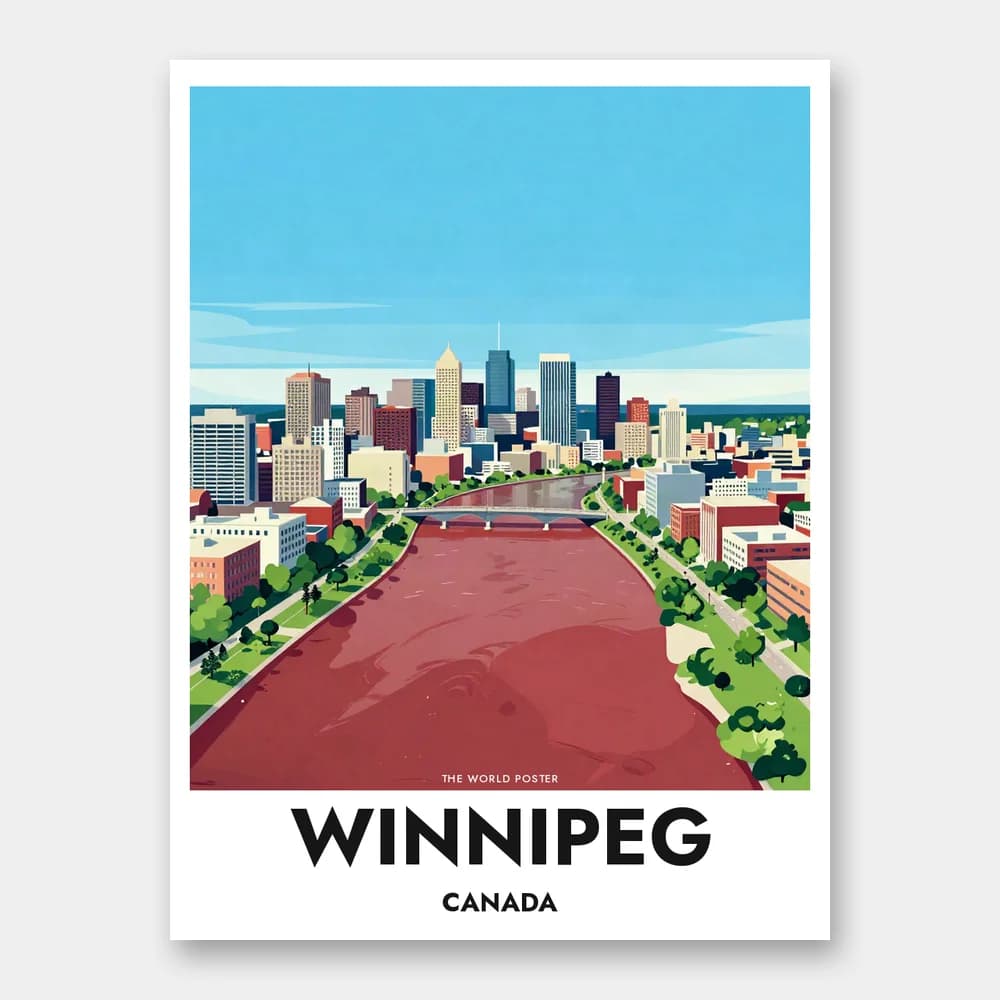 Poster WINNIPEG – Zusammenfluss von Red River und Assiniboine River - Image 1 of 6