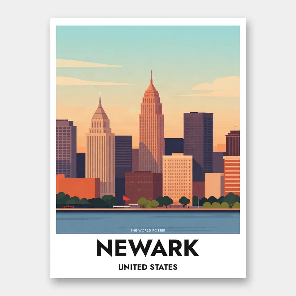 Poster NEWARK – Stadtbild bei Sonnenuntergang - Image 1 of 6