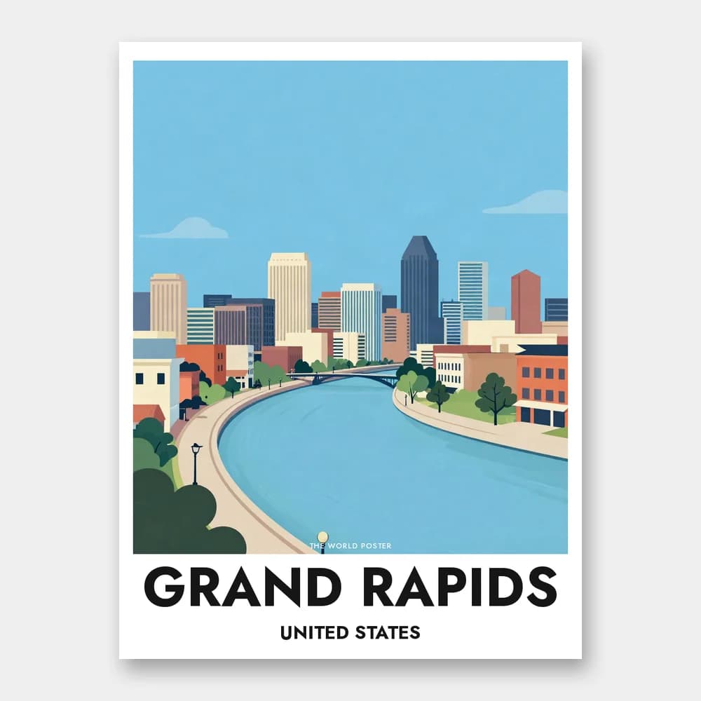 Poster GRAND RAPIDS – Grand River und Skyline - Image 1 of 6