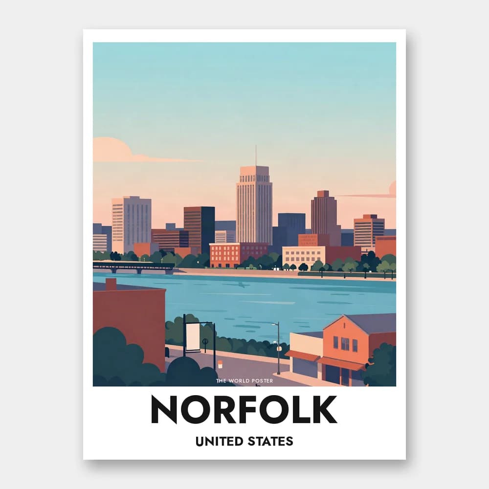 Affiche NORFOLK – Horizon urbain au crépuscule - Image 1 of 6