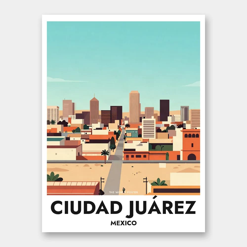 Poster CIUDAD JUÁREZ – Städtische Skyline unter Wüstenhimmel - Image 1 of 6