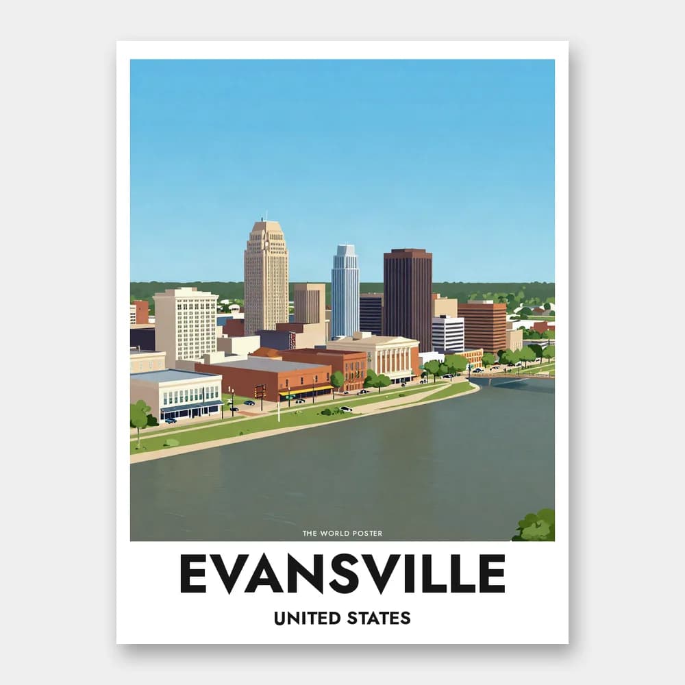 Poster EVANSVILLE – Vista sull'Ohio River - Image 1 of 6