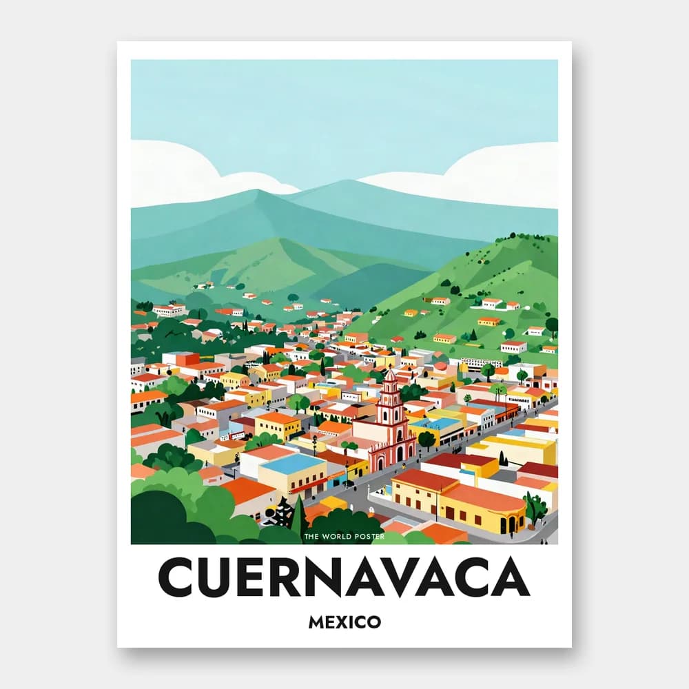 Poster CUERNAVACA – Panoramische Luftaufnahme - Image 1 of 6