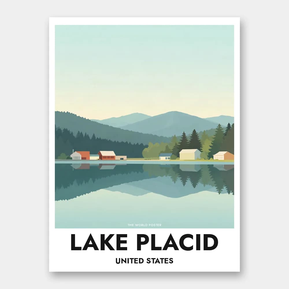 Poster LAKE PLACID – Mirror Lake im Morgenlicht - Image 1 of 6