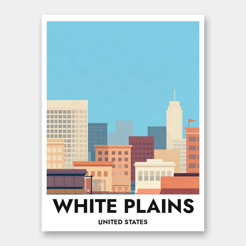 Poster WHITE PLAINS – Die Skyline des Stadtzentrums - Image 1 of 6
