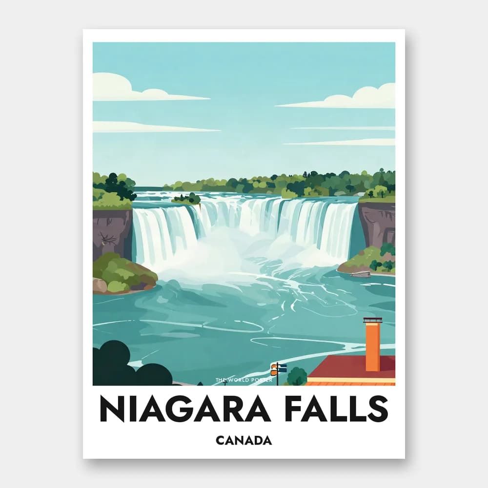Poster NIAGARA-WASSERFÄLLE – Weiter Panoramablick auf Wasserfälle - Image 1 of 6