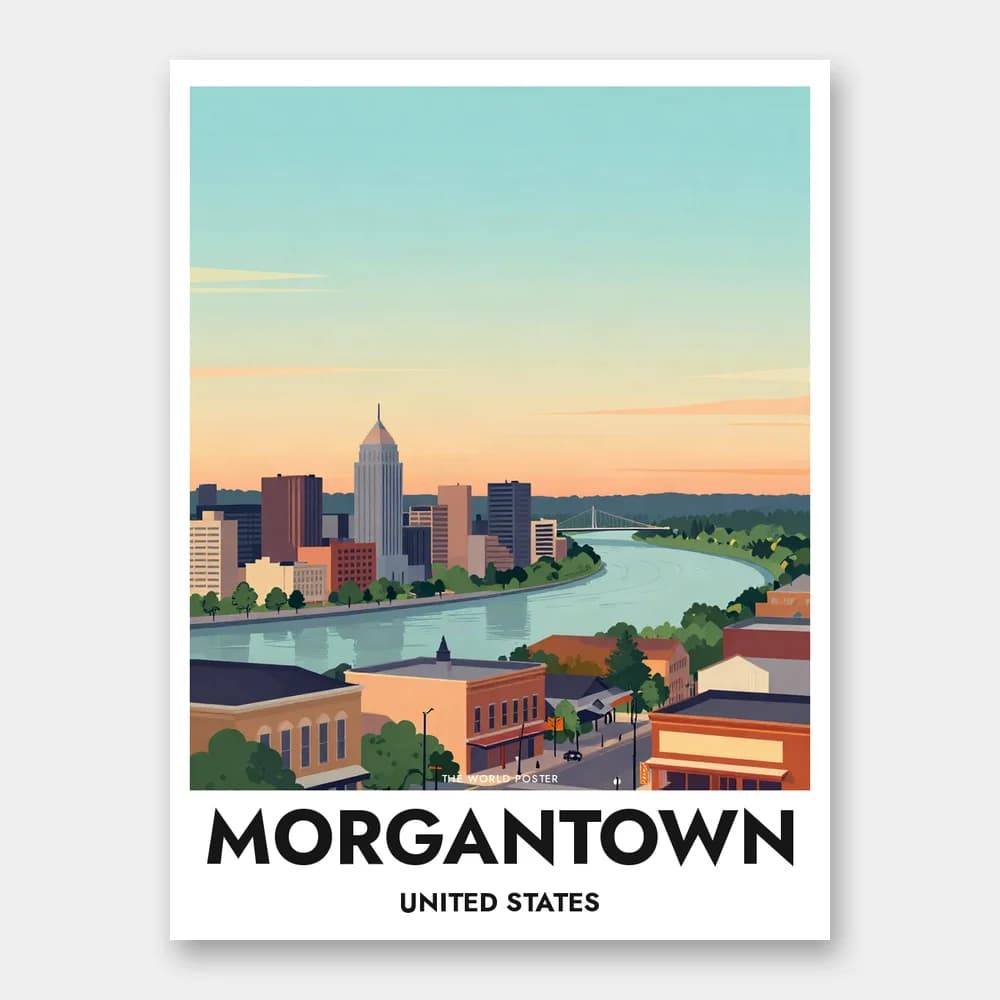 Poster MORGANTOWN – Panoramablick bei Sonnenuntergang - Image 1 of 6