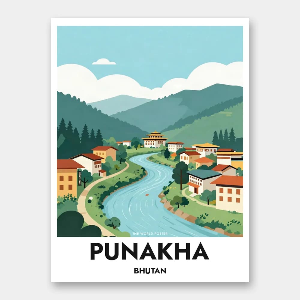 Poster PUNAKHA – Confluenza di Pho Chhu e Mo Chhu - Image 1 of 6
