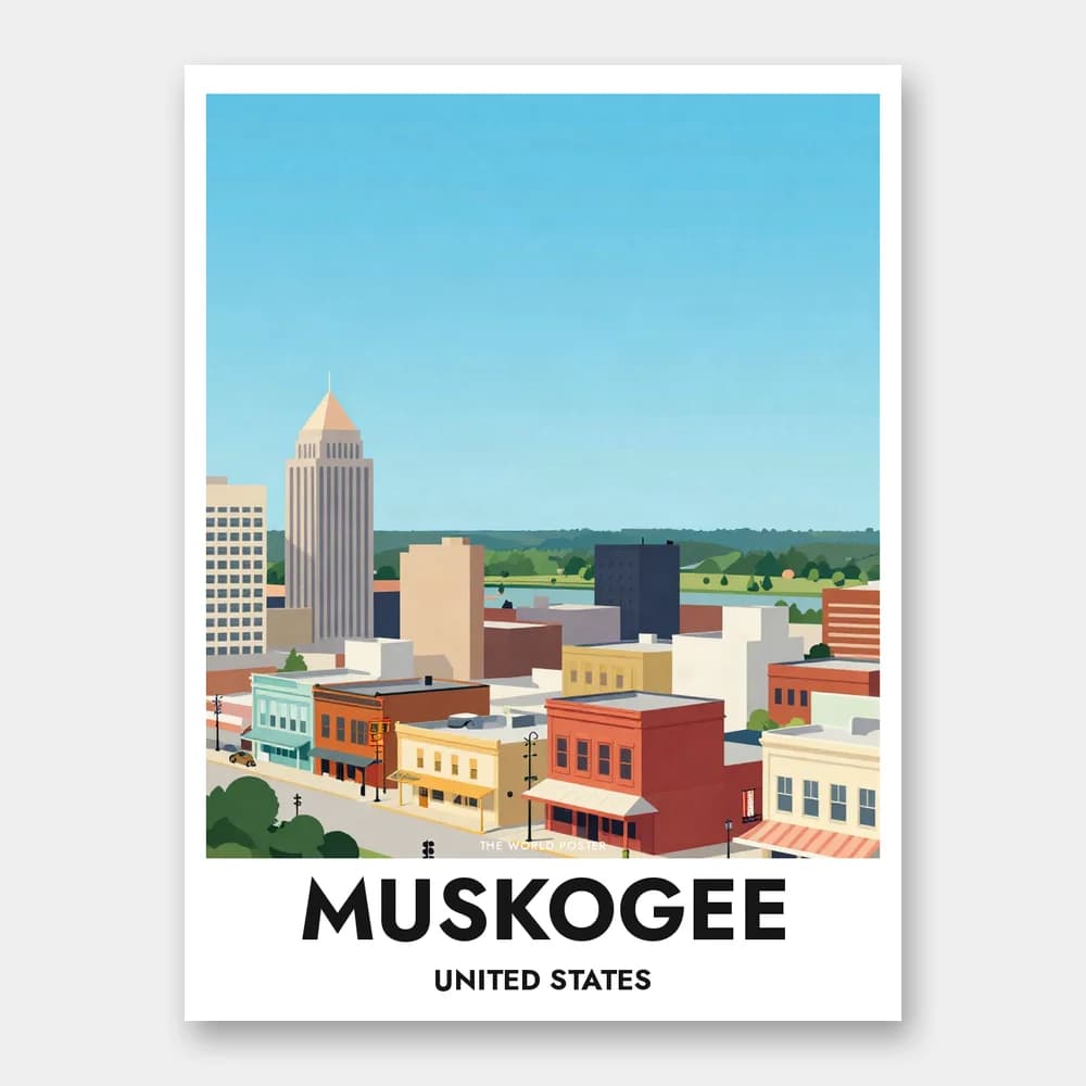 Poster MUSKOGEE – Panoramablick auf die Skyline - Image 1 of 6