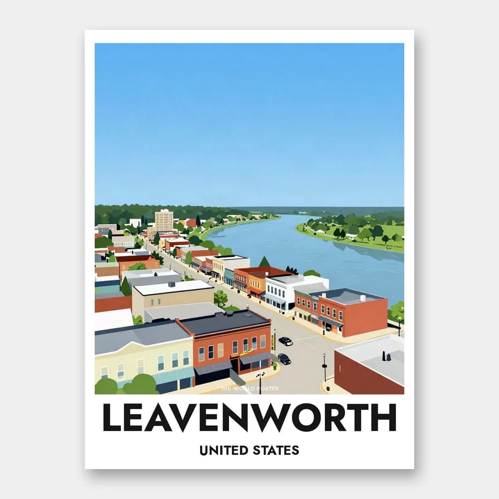 Poster LEAVENWORTH – Panoramische Luftaufnahme - Image 1 of 6