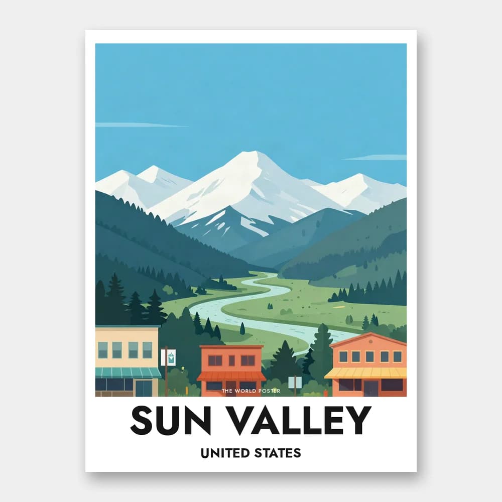 Poster SUN VALLEY – Bald Mountain Panoramablick - Image 1 of 6