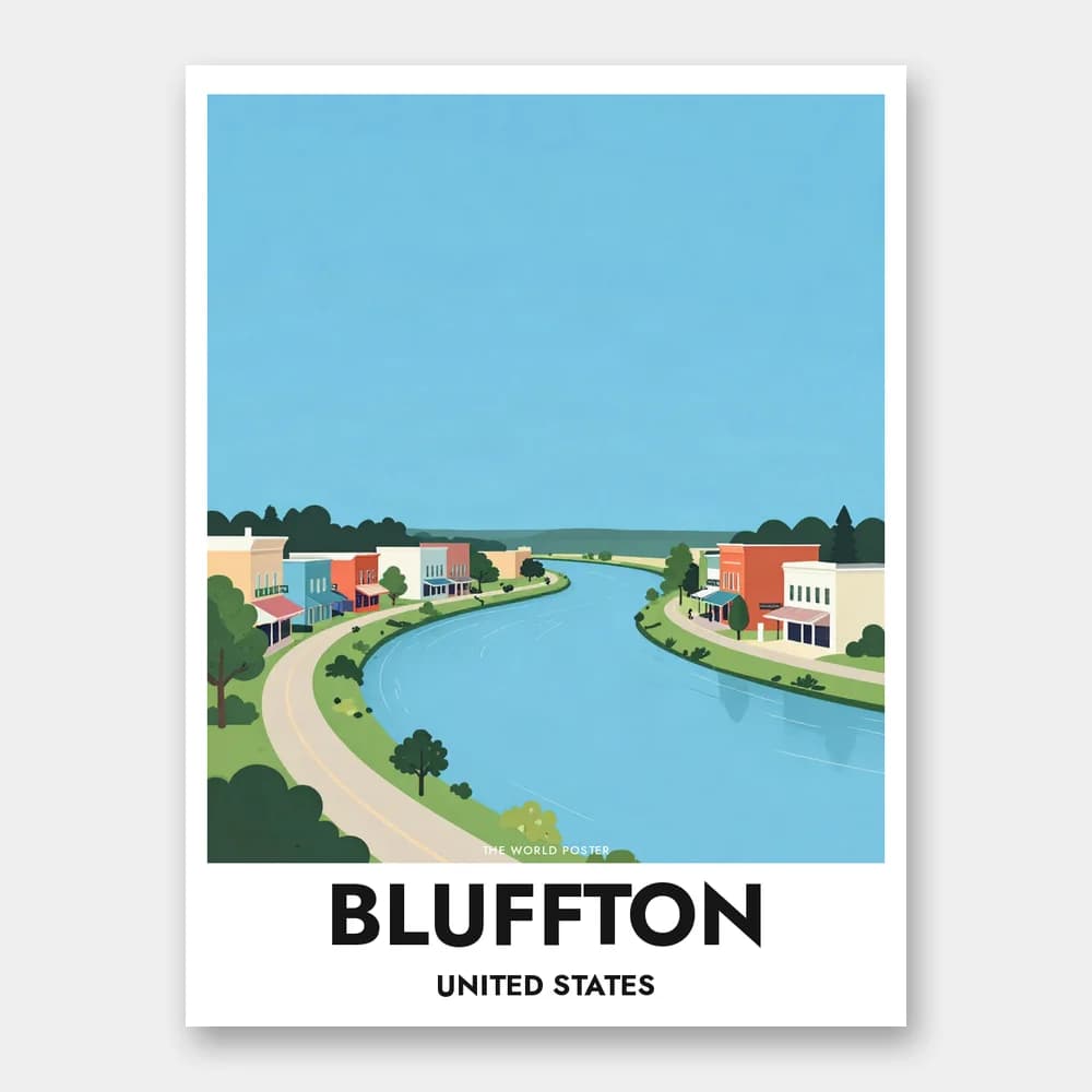 Poster BLUFFTON – Panoramablick auf den Wabash River - Image 1 of 6
