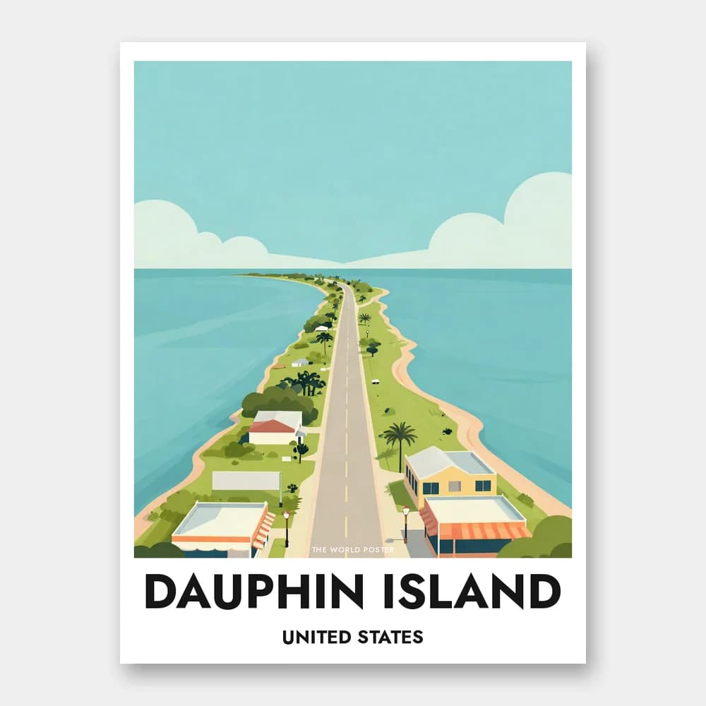 Poster DAUPHIN ISLAND – Luftaufnahme der Insel - Image 1 of 6