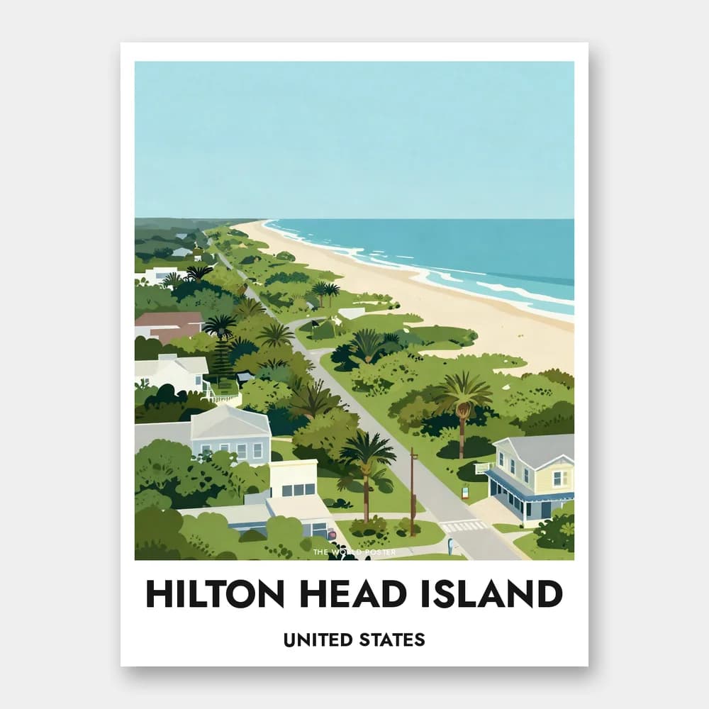 Poster HILTON HEAD ISLAND – Luftaufnahme der Insel - Image 1 of 6