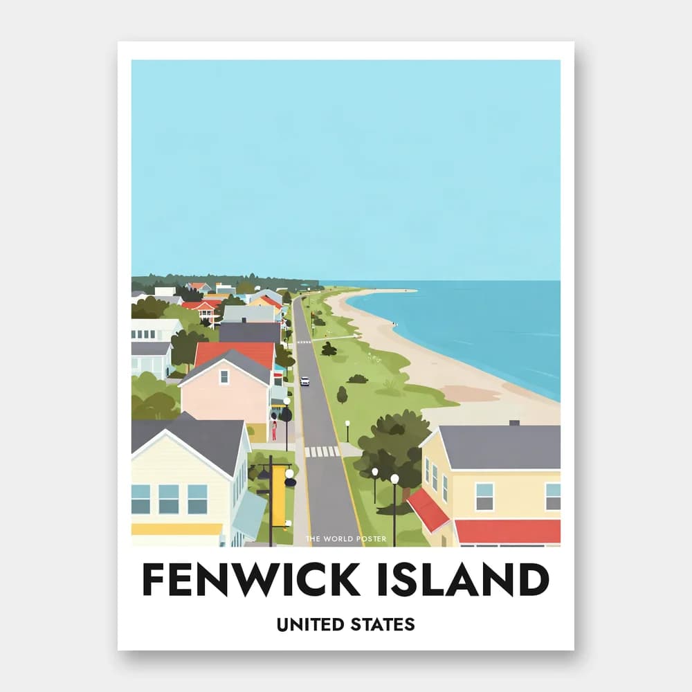 Poster FENWICK ISLAND – Luftbild der Nehrungsspitze - Image 1 of 6