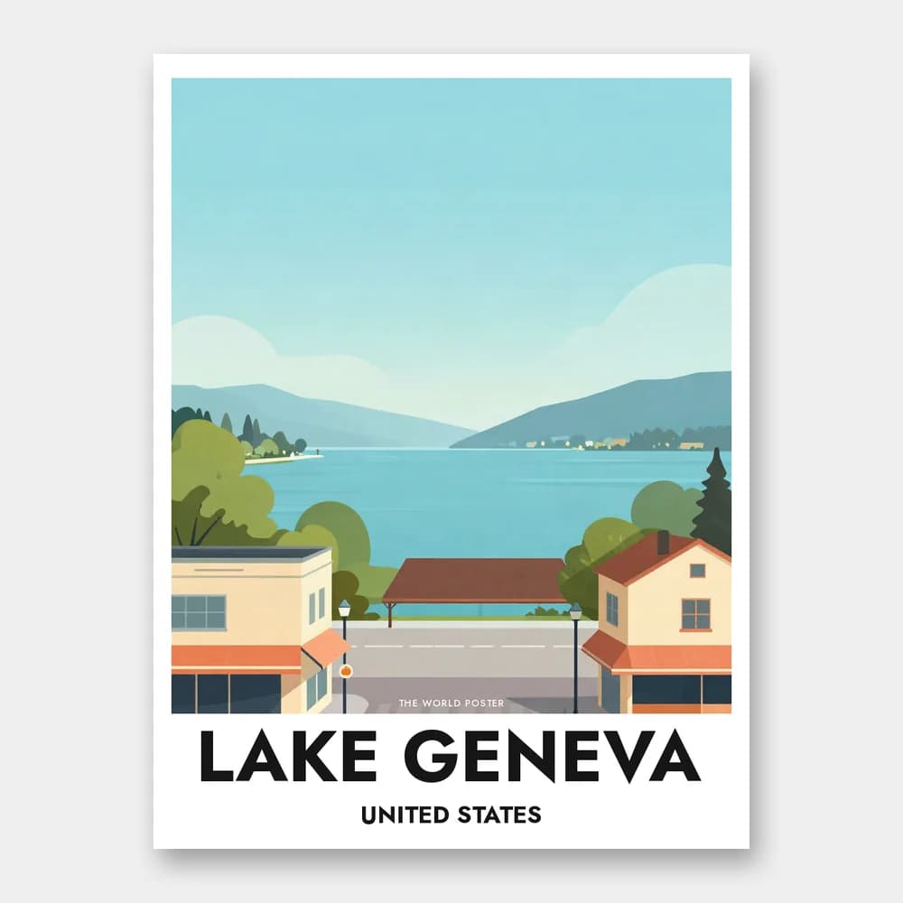 Poster LAKE GENEVA (WISCONSIN) – Panoramablick auf den See - Image 1 of 6