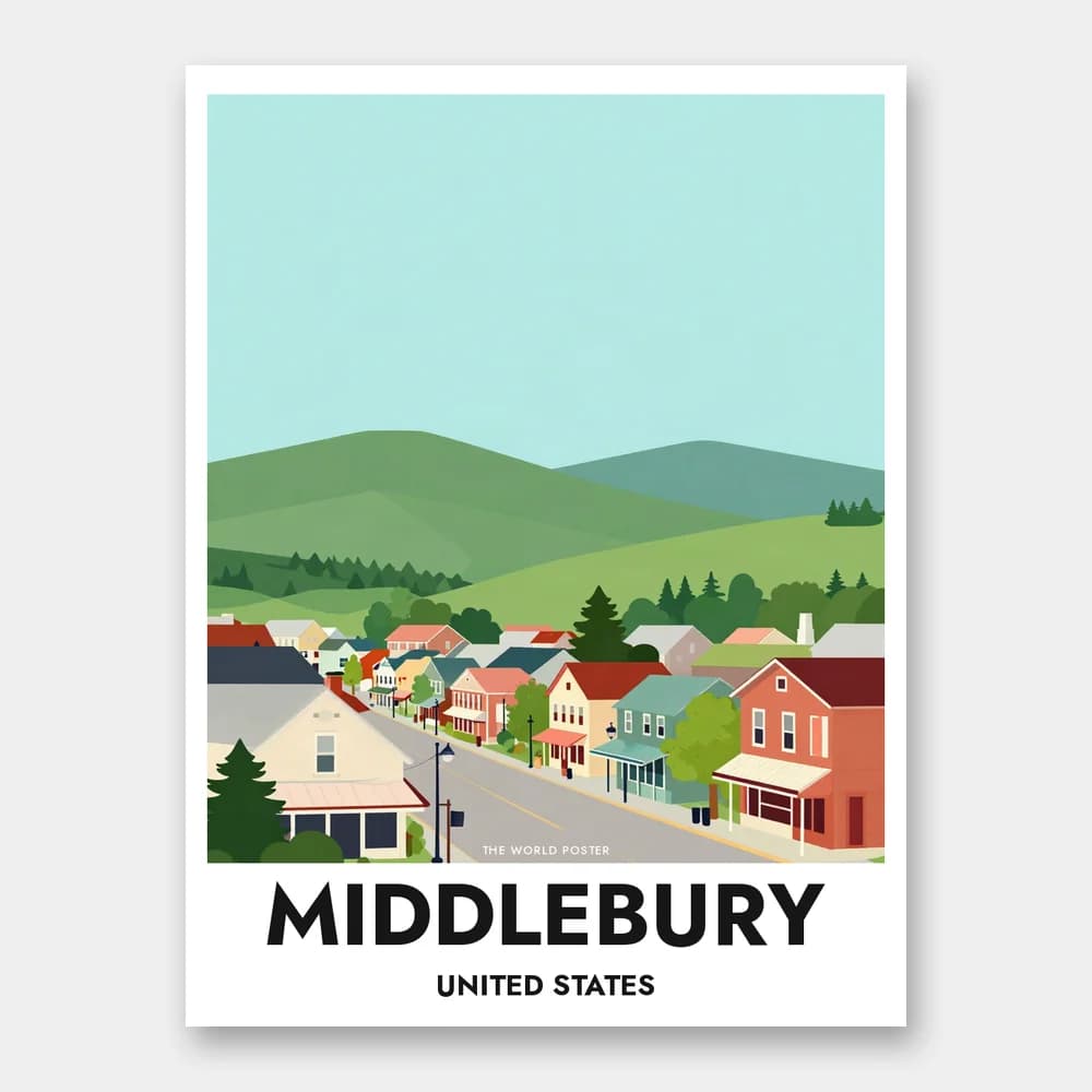 Poster MIDDLEBURY – Panoramablick - Image 1 of 6