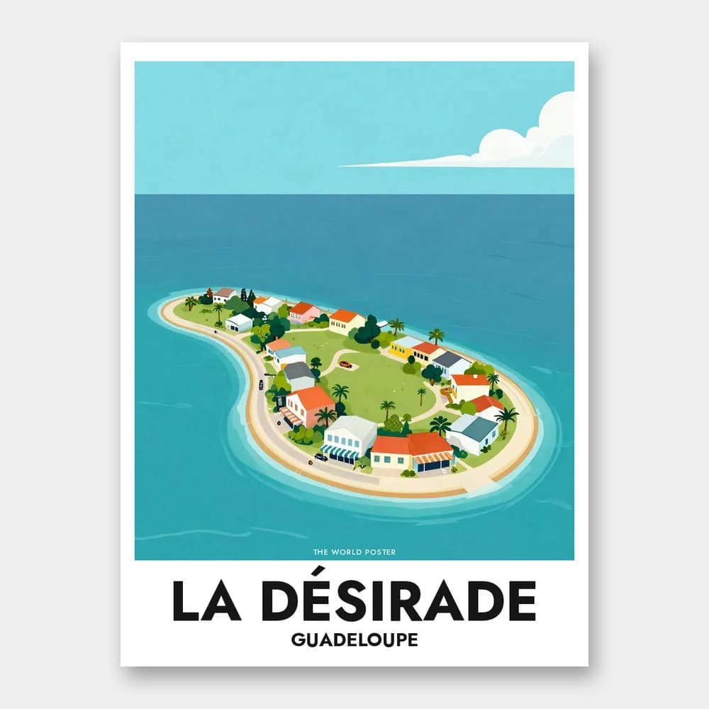 Poster LA DÉSIRADE – Luftaufnahme der Insel - Image 1 of 6