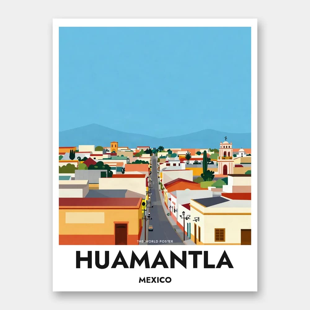 Poster HUAMANTLA – Weite Panoramansicht der Stadt - Image 1 of 6