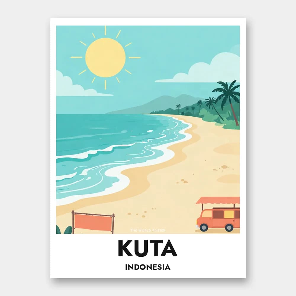 Poster KUTA – Sandstrand und türkisfarbene Wellen - Image 1 of 6