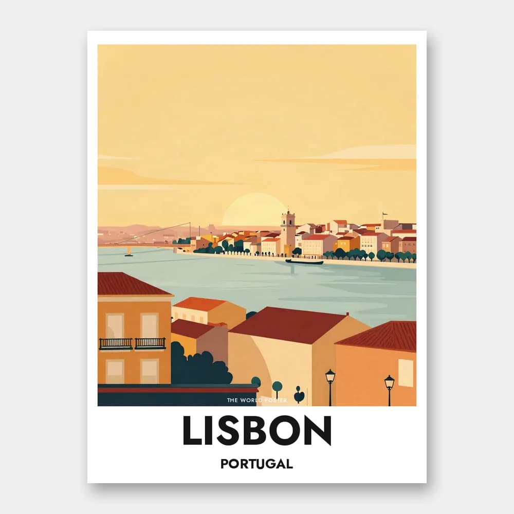 Poster LISSABON – Tejo während des Sonnenuntergangs - Image 1 of 6