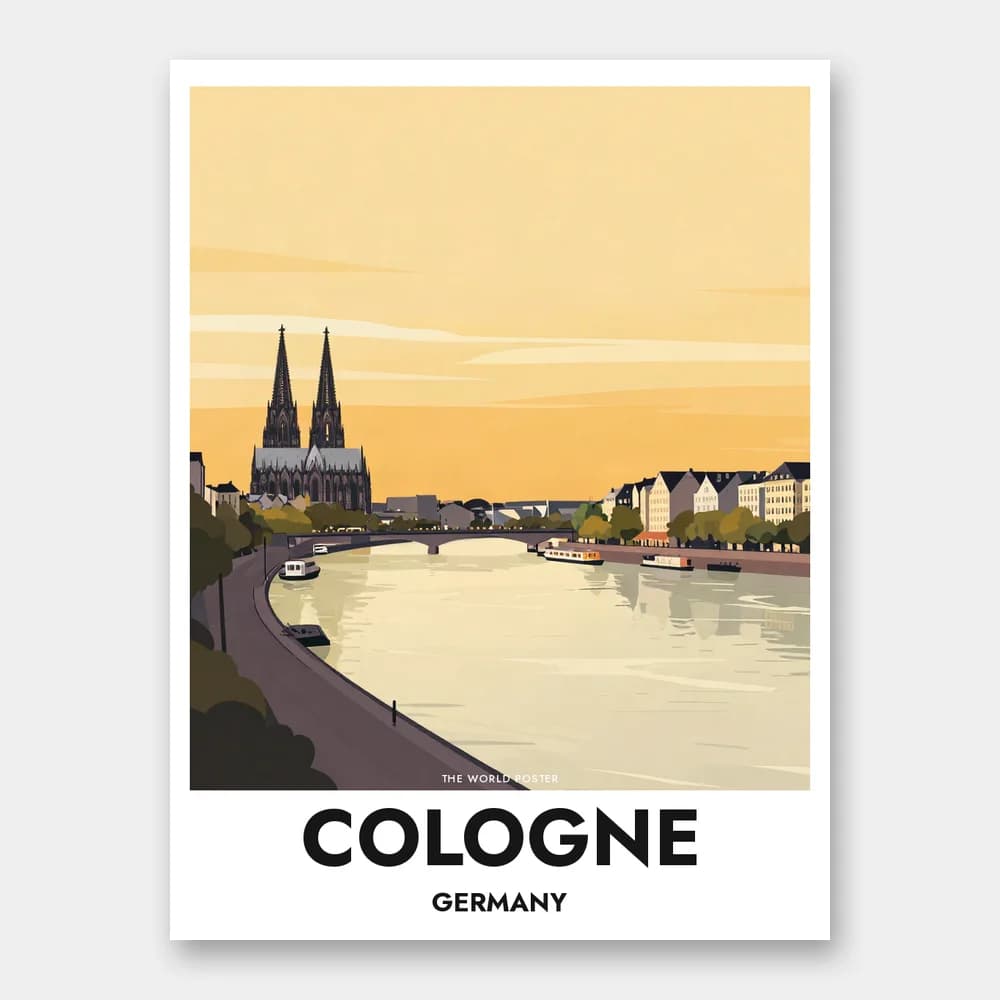 Affiche COLOGNE – Le Rhin au coucher du soleil - Image 1 of 6