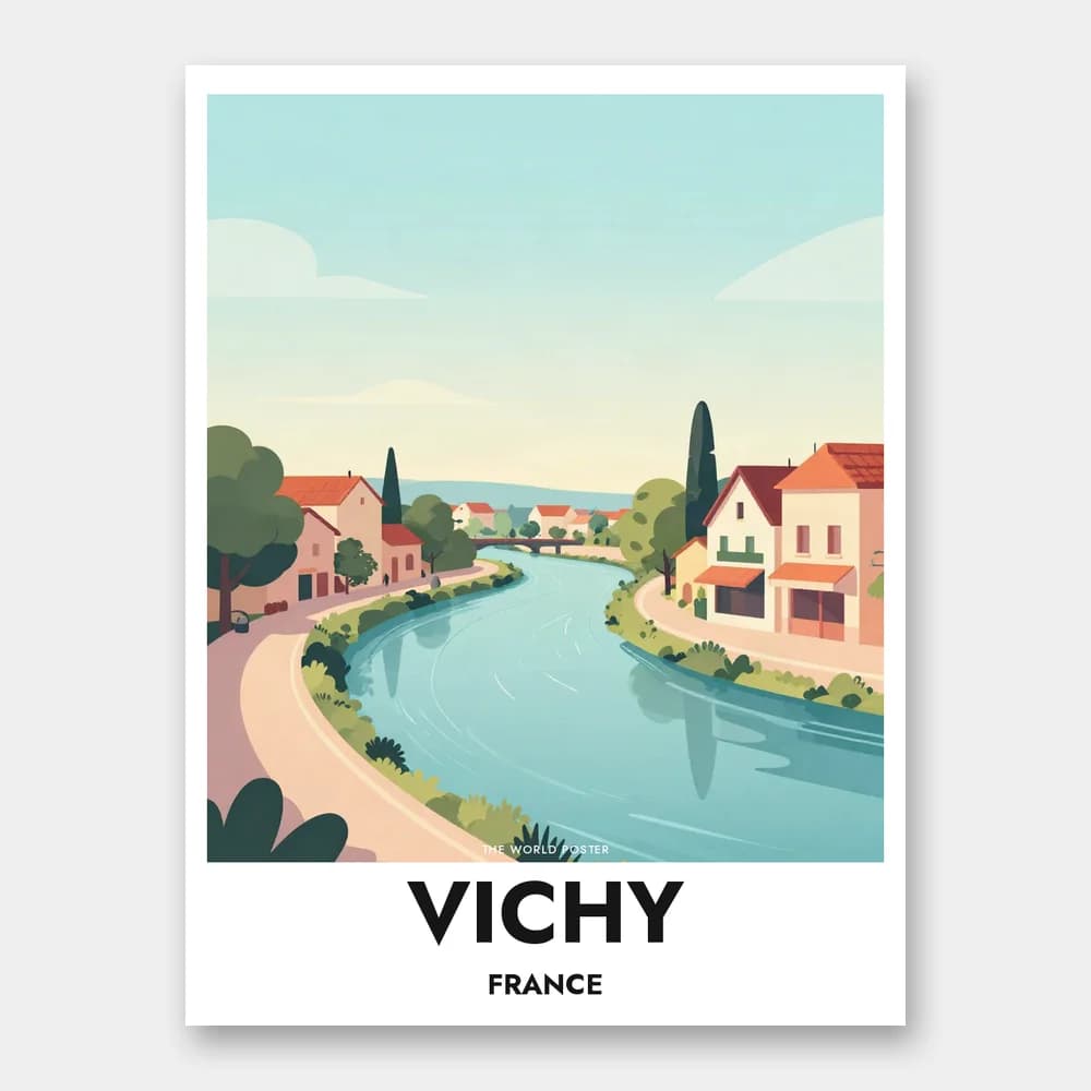 Poster VICHY – Der Fluss Allier im Morgengrauen - Image 1 of 6