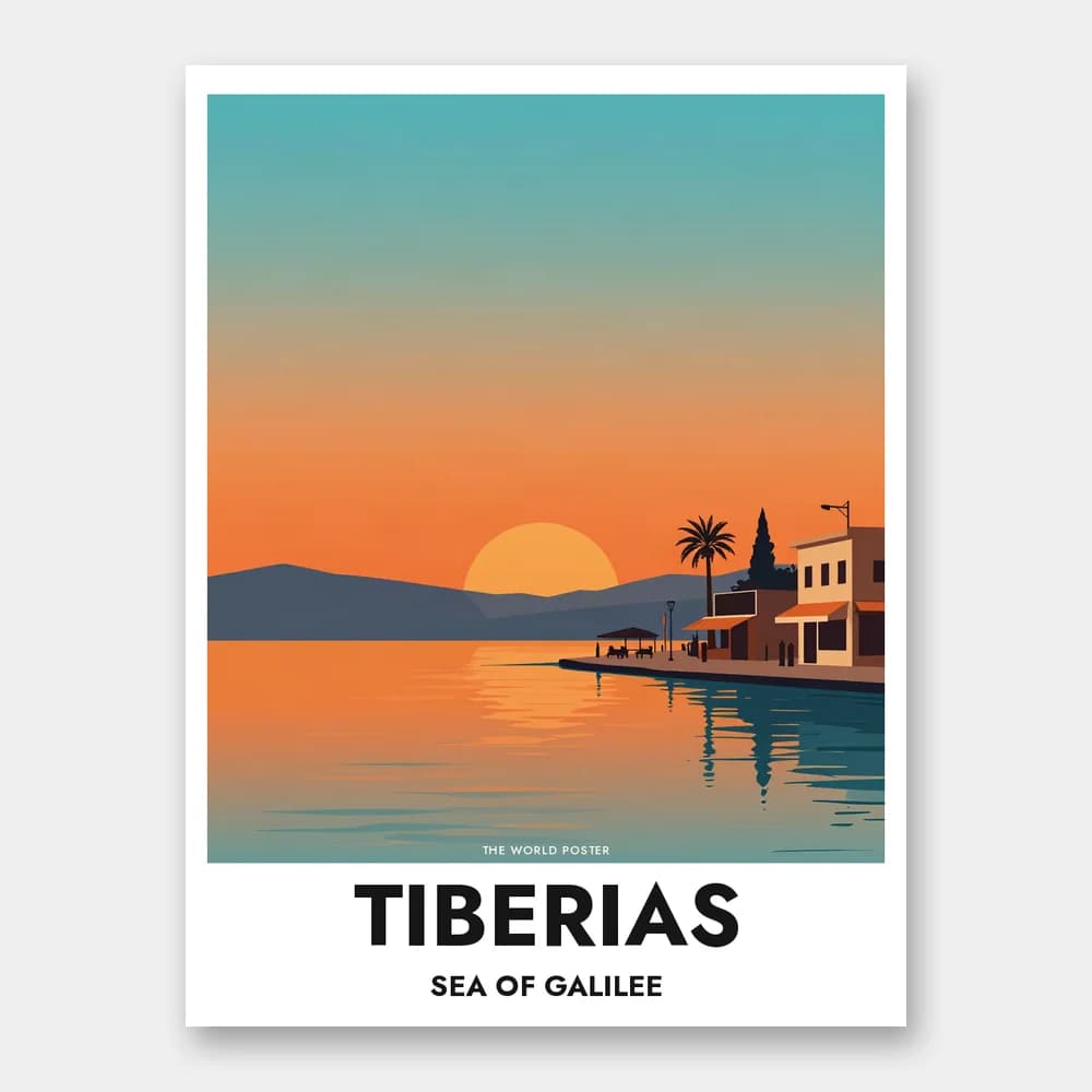 Affisch TIBERIAS – Genesarets sjö vid solnedgång - Image 1 of 6